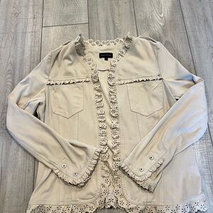Cream Blazer Soft suede  Versatile made in France high end